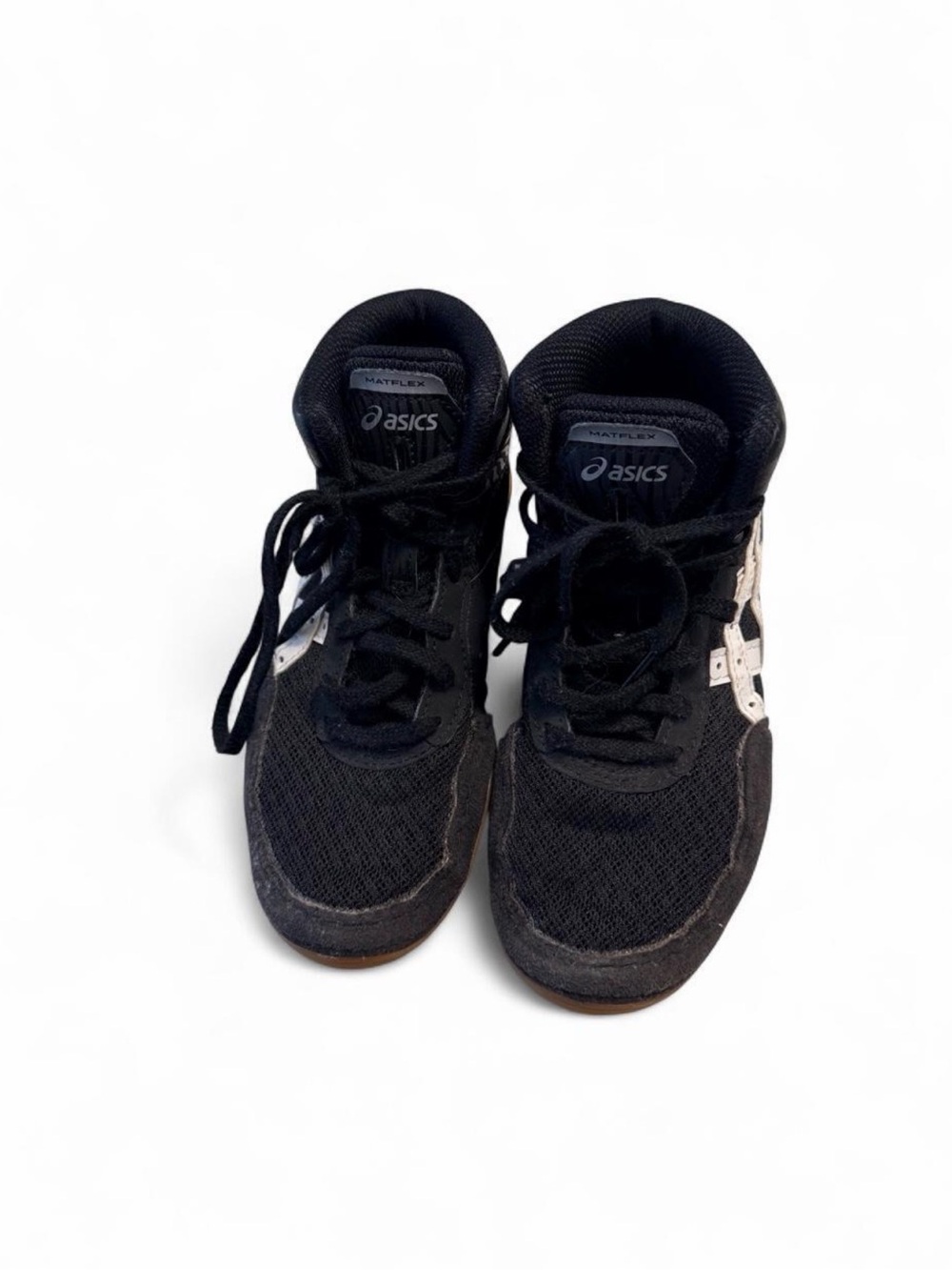 Asics Kids Black Sneakers with White Stripes